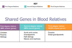 Shared genes in blood relatives